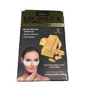 24K Gold& Retinol Under eye Patches 5 pairs XL Gold